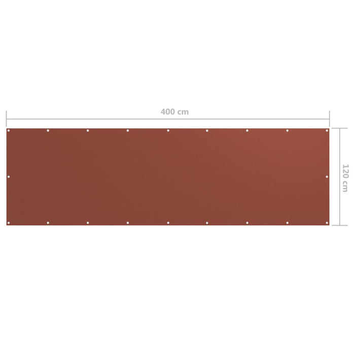 Paravento per balcone protezione privacy paravento 120 x 400 cm tessuto Oxford terracotta 02_0010401