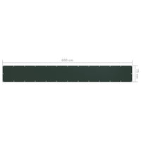 Paravento per balcone protezione privacy paravento 75 x 600 cm tessuto oxford verde scuro 02_0010444
