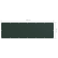 Paravento per balcone frangivista protezione privacy verde scuro 90 x 300 cm tessuto oxford 02_0010447