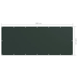 Paravento per balcone protezione privacy paravento verde scuro 120 x 300 cm tessuto oxford 02_0010431