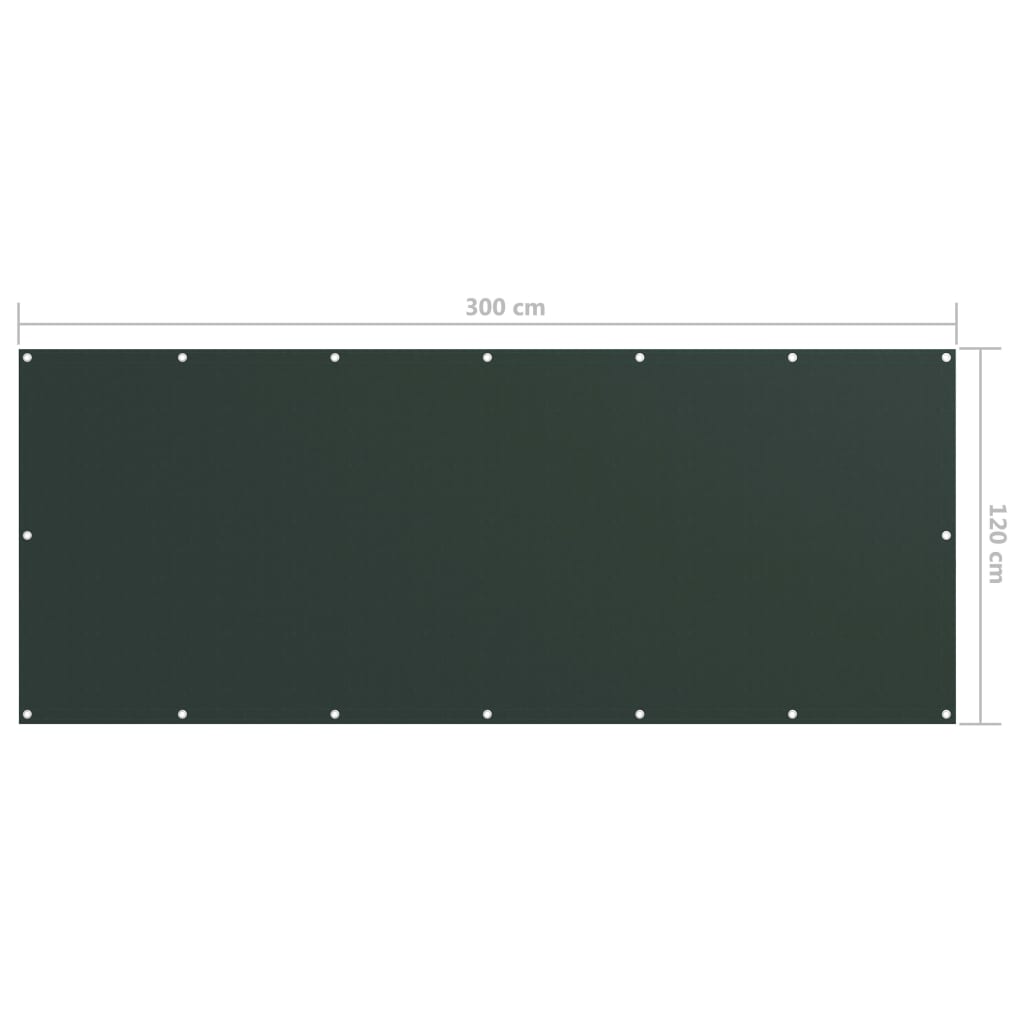 Paravento da Balcone Verde Scuro 120x300 cm Tessuto Oxford 135004