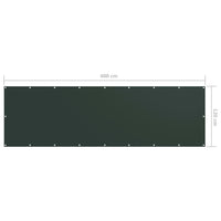 Paravento per balcone protezione privacy schermo privacy verde scuro 120 x 400 cm tessuto oxford 02_0010433