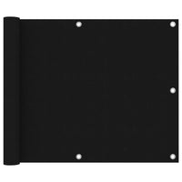 Paravento da Balcone Nero 75x600 cm in Tessuto Oxford