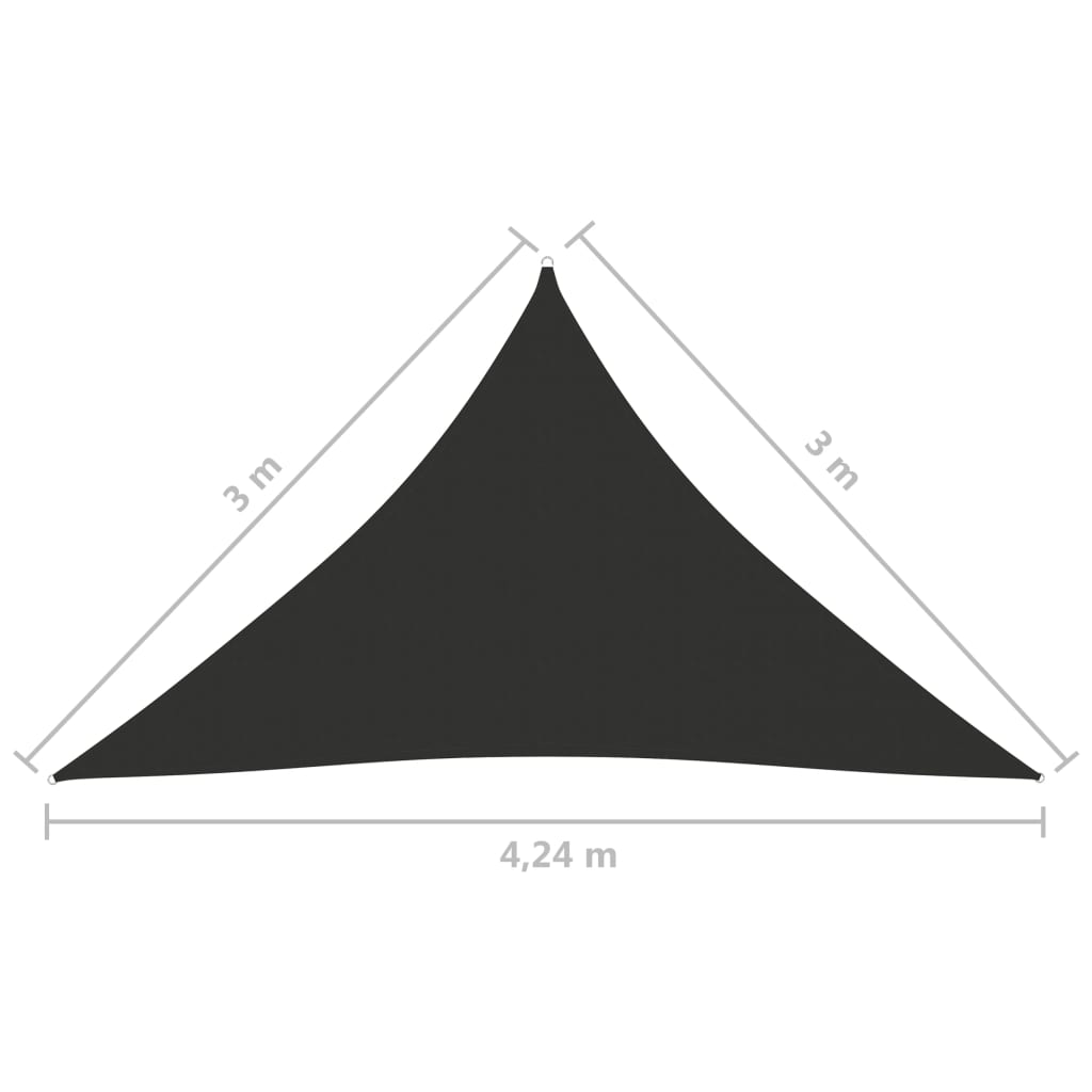 Vela parasole in tessuto triangolare tessuto Oxford 3 x 3 x 4,24 m antracite 02_0009832