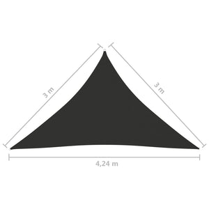 Vela parasole in tessuto triangolare tessuto Oxford 3 x 3 x 4,24 m antracite 02_0009832