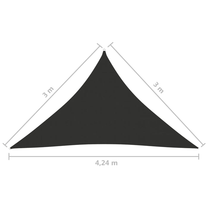 Vela parasole in tessuto triangolare tessuto Oxford 3 x 3 x 4,24 m antracite 02_0009832