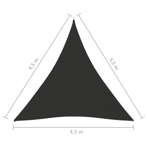 Vela parasole in tessuto Oxford triangolare 4,5 x 4,5 x 4,5 m antracite 02_0009850