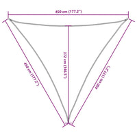 Parasole a Vela Oxford Triangolare 4,5x4,5x4,5 m Antracite 135123