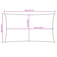 Parasole a Vela Oxford Rettangolare 2x4,5 m Beige 135148