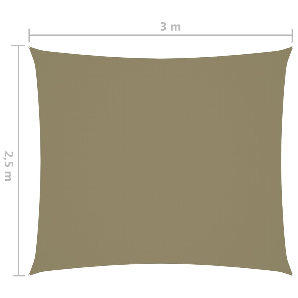 Ombrellone in tessuto vela rettangolare tessuto oxford 2,5 x 3 m beige 02_0009549