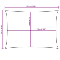 Parasole a Vela Oxford Rettangolare 2,5x4,5 m Beige