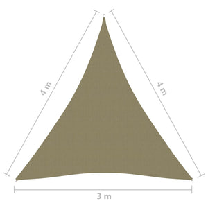 Telo parasole vela parasole triangolare tessuto Oxford 3 x 4 x 4 m beige 02_0009835
