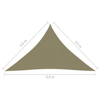 Vela parasole in tessuto Oxford triangolare 3,5 x 3,5 x 4,9 m beige 02_0009804