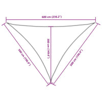 Parasole a Vela Oxford Triangolare 5x5x6 m Beige 135183