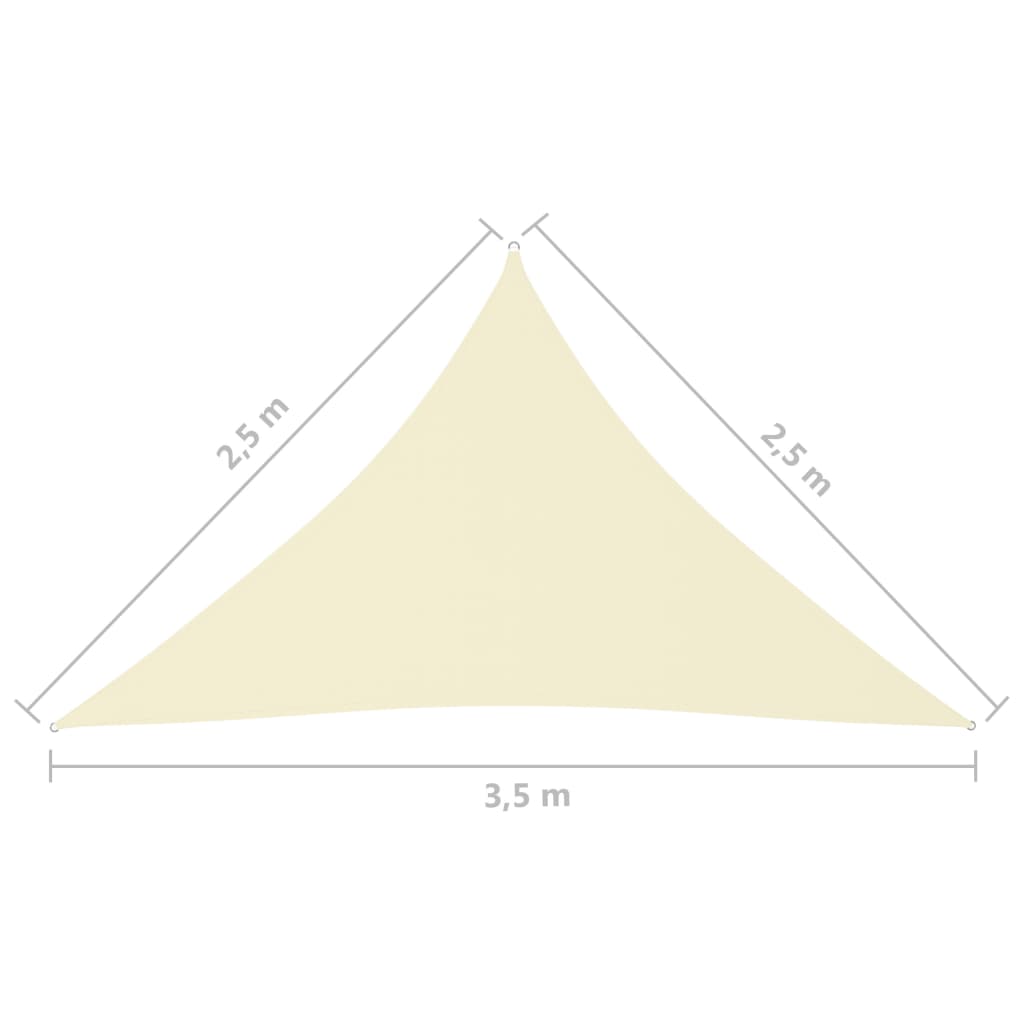 Telo parasole vela parasole triangolare tessuto oxford 2,5 x 2,5 x 3,5 mt crema 02_0009798