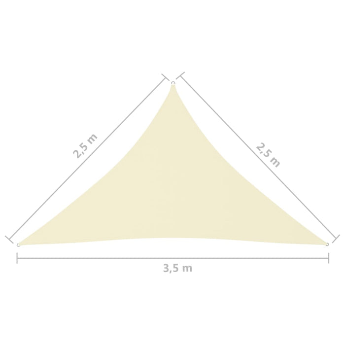 Telo parasole vela parasole triangolare tessuto oxford 2,5 x 2,5 x 3,5 mt crema 02_0009798