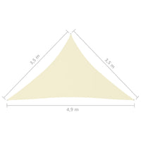Vela parasole in tessuto oxford triangolare 3,5 x 3,5 x 4,9 mt crema 02_0009806