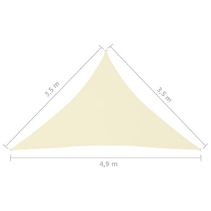 Vela parasole in tessuto oxford triangolare 3,5 x 3,5 x 4,9 mt crema 02_0009806