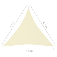 Telo parasole vela parasole triangolare tessuto Oxford 4,5 x 4,5 x 4,5 mt crema 02_0009855