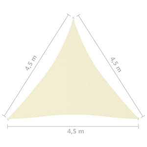 Telo parasole vela parasole triangolare tessuto Oxford 4,5 x 4,5 x 4,5 mt crema 02_0009855