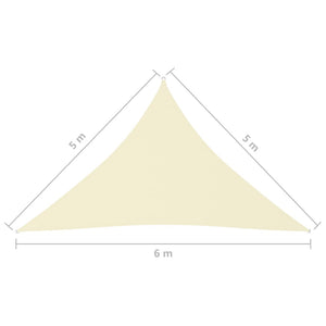 Vela telo parasole parasole triangolare tessuto Oxford 5 x 5 x 6 mt crema 02_0009915