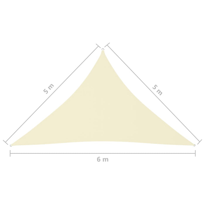 Vela telo parasole parasole triangolare tessuto Oxford 5 x 5 x 6 mt crema 02_0009915