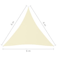Vela telo parasole parasole triangolare tessuto Oxford 6 x 6 x 6 mt crema 02_0009948