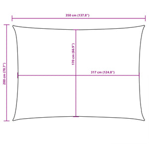 Parasole a Vela in Tessuto Oxford Rettangolare 2x3,5 m Bianco 135256