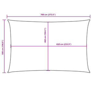Parasole a Vela Oxford Rettangolare 5x7 m Bianco 135275