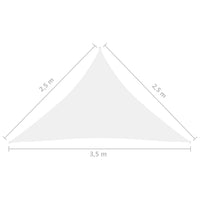 Vela parasole triangolare in tessuto Oxford 2,5 x 2,5 x 3,5 mt bianco 02_0009797