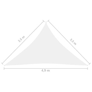Vela parasole in tessuto Oxford triangolare 3,5 x 3,5 x 4,9 mt bianco 02_0009805