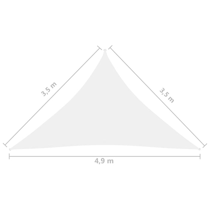 Vela parasole in tessuto Oxford triangolare 3,5 x 3,5 x 4,9 mt bianco 02_0009805