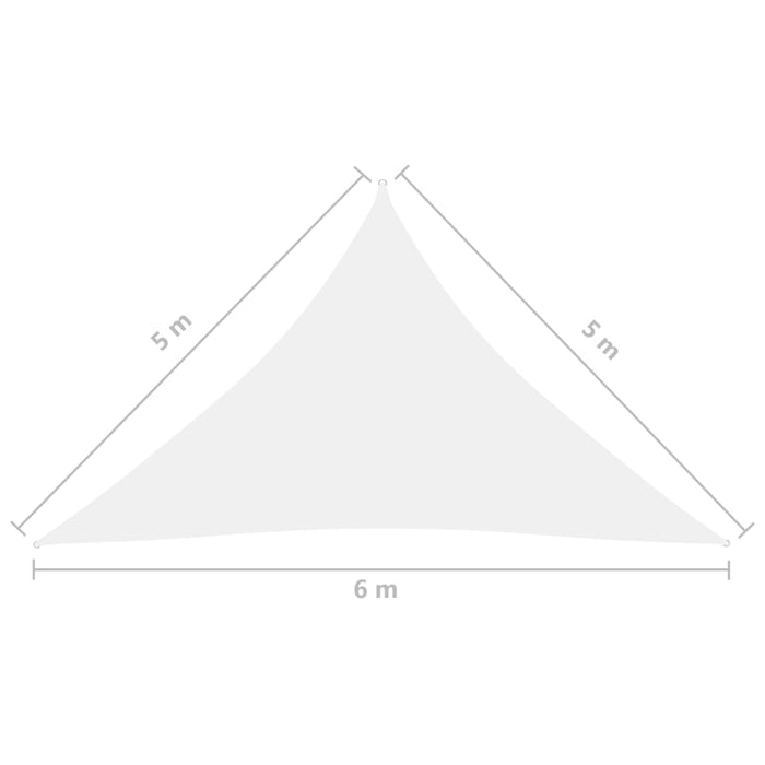 Vela parasole in telo parasole triangolare tessuto Oxford 5 x 5 x 6 mt bianco 02_0009913