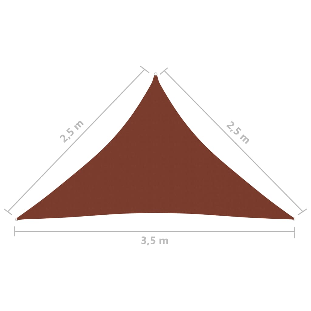 Vela parasole triangolare in tessuto Oxford 25 x 25 x 35 m 02_0009793