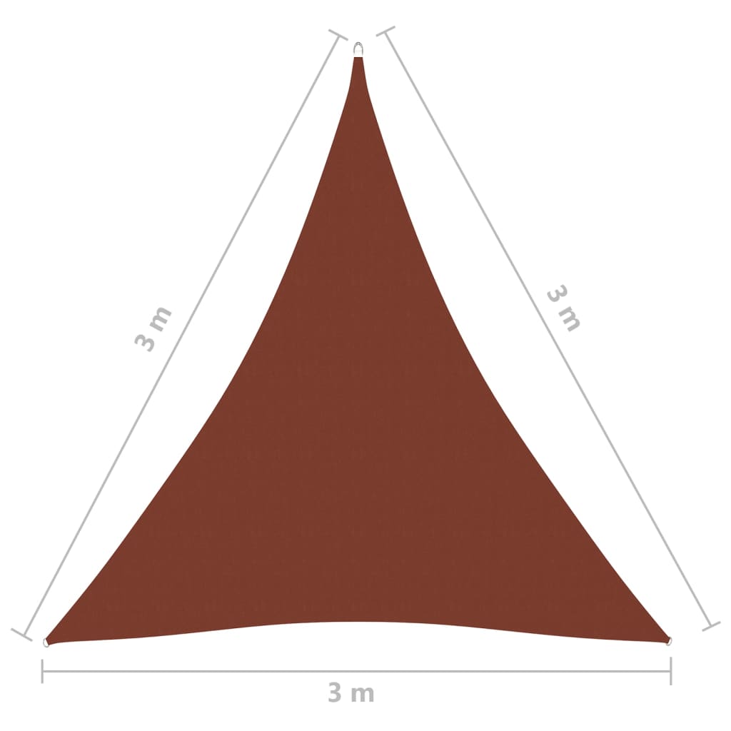 Ombrellone a vela triangolare in tessuto Oxford 3 x 3 x 3 m terracotta 02_0009826