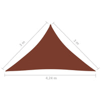 Vela ombreggiante triangolare in tessuto Oxford 3 x 3 x 424 m terracotta 02_0009957