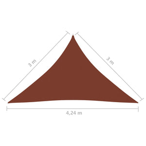 Vela ombreggiante triangolare in tessuto Oxford 3 x 3 x 424 m terracotta 02_0009957