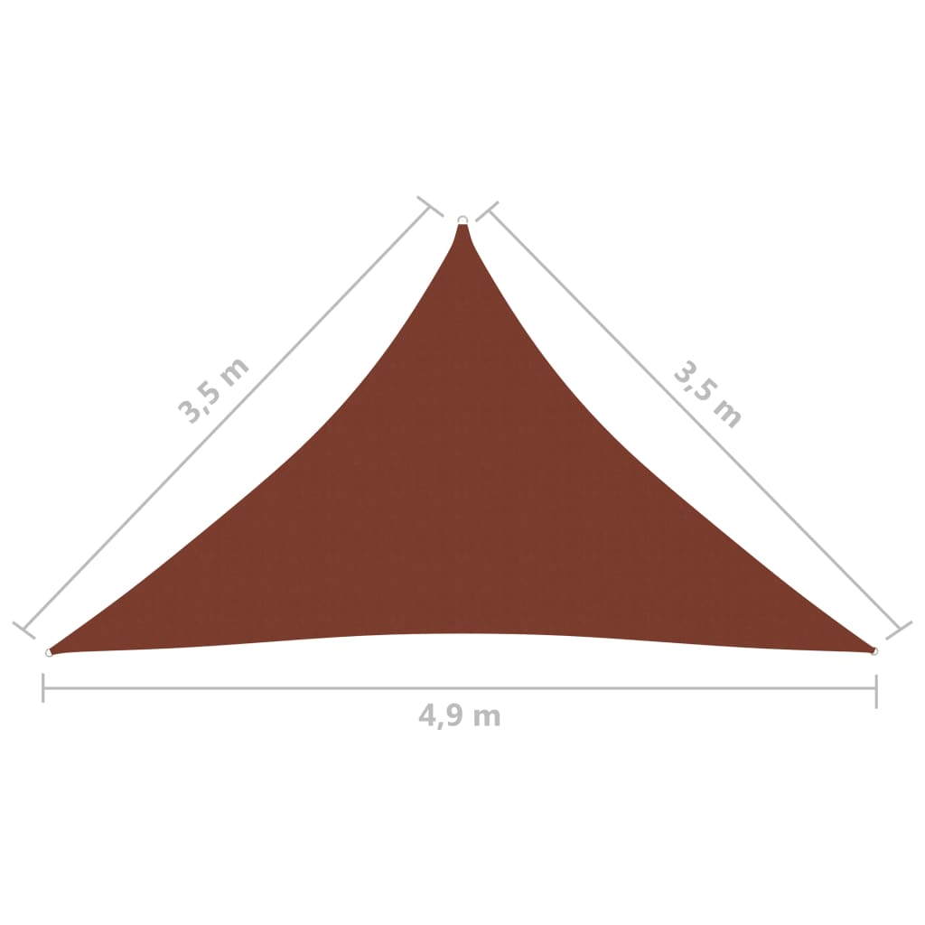 Vela parasole triangolare in tessuto Oxford 35 x 35 x 49 m 02_0009803