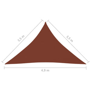 Vela parasole triangolare in tessuto Oxford 35 x 35 x 49 m 02_0009803
