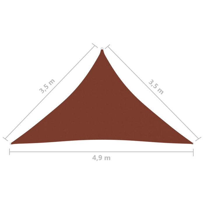 Vela parasole triangolare in tessuto Oxford 35 x 35 x 49 m 02_0009803