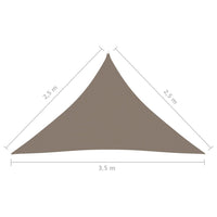 Vela parasole triangolare in tessuto Oxford 25 x 25 x 35 m tortora 02_0009801
