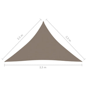 Vela parasole triangolare in tessuto Oxford 25 x 25 x 35 m tortora 02_0009801