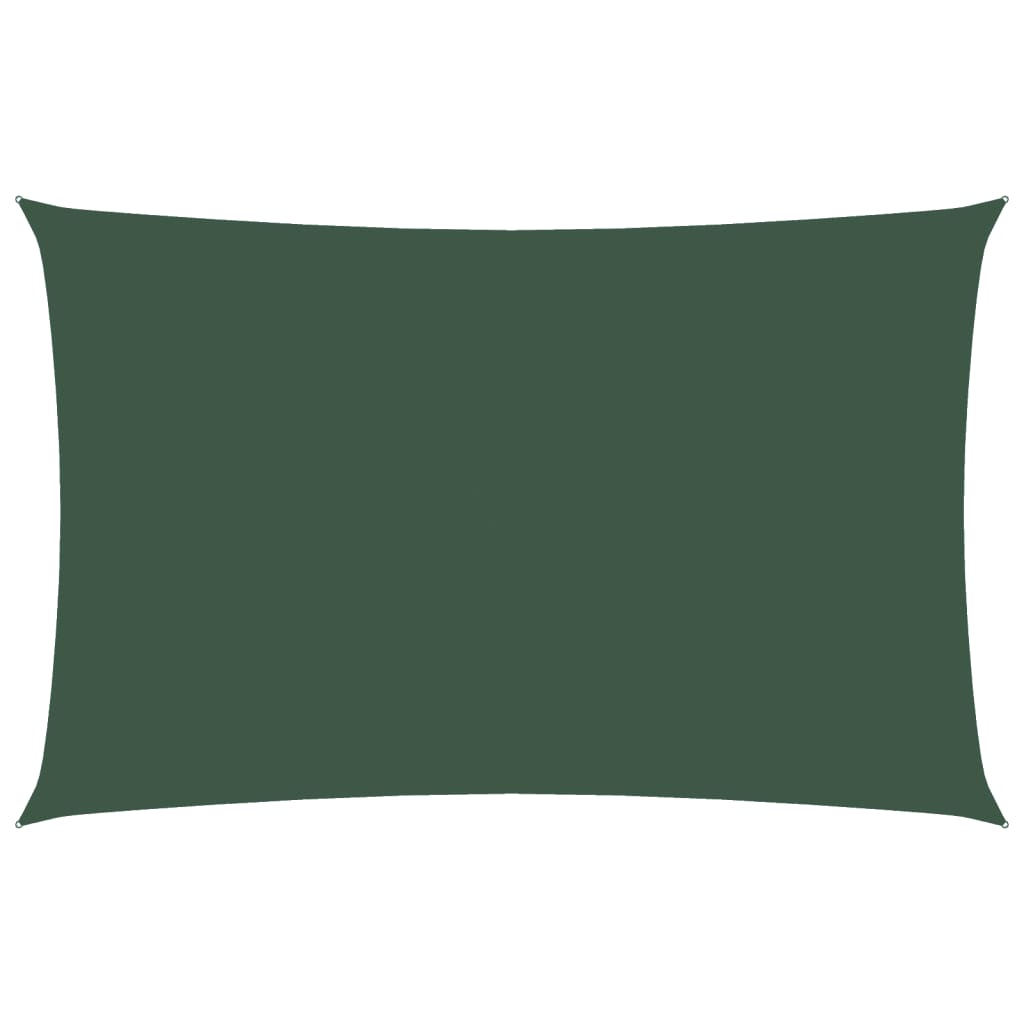 Parasole a Vela Oxford Rettangolare 2,5x5 m Verde Scuro 135484