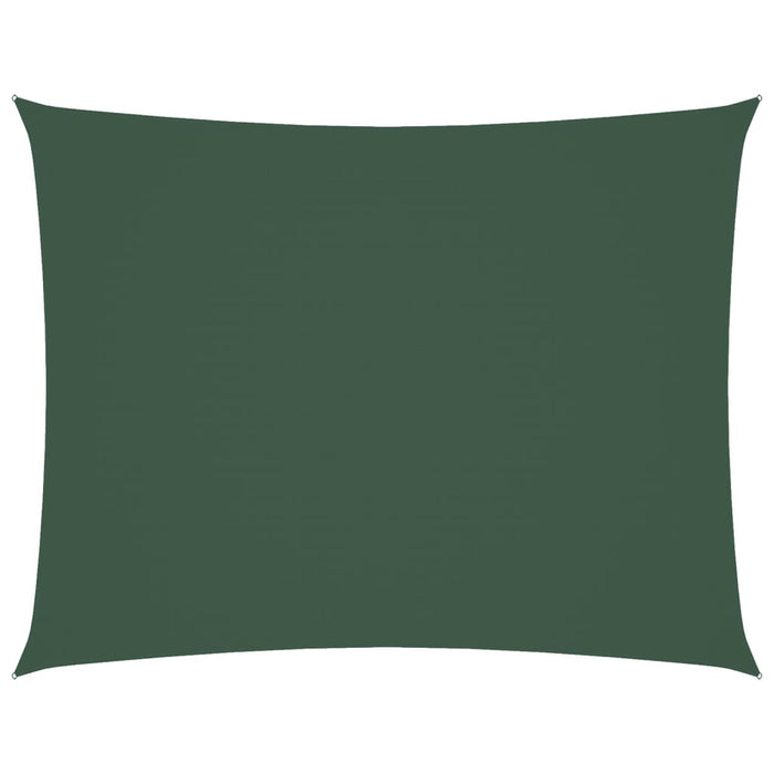 Parasole a Vela Tessuto Oxford Rettangolare 6x8 m Verde Scuro