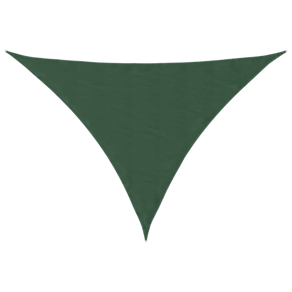 Parasole a Vela Oxford Triangolare 4x4x5,8 m Verde Scuro