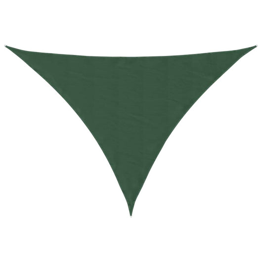 Parasole a Vela Oxford Triangolare 4x4x5,8 m Verde Scuro