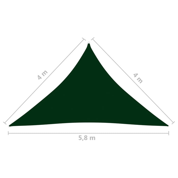 Vela parasole triangolare in tessuto Oxford 4 x 4 x 58 m verde scuro 02_0009884