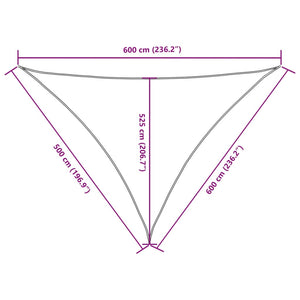 Parasole a Vela Oxford Triangolare 5x6x6 m Verde Scuro 135511