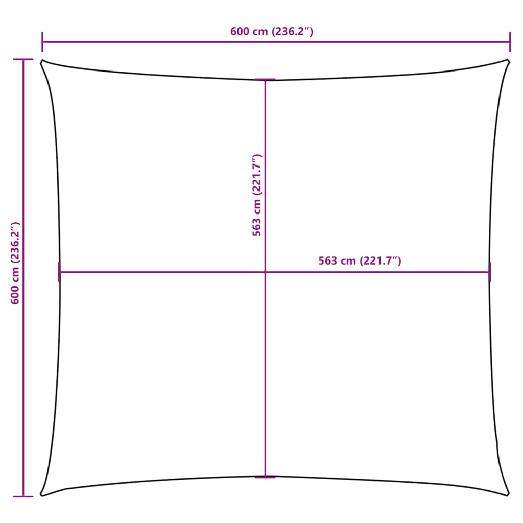 Parasole a Vela in Tela Oxford Quadrata 6x6 m Blu 135527