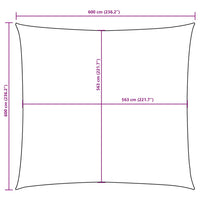Parasole a Vela in Tela Oxford Quadrata 6x6 m Blu 135527